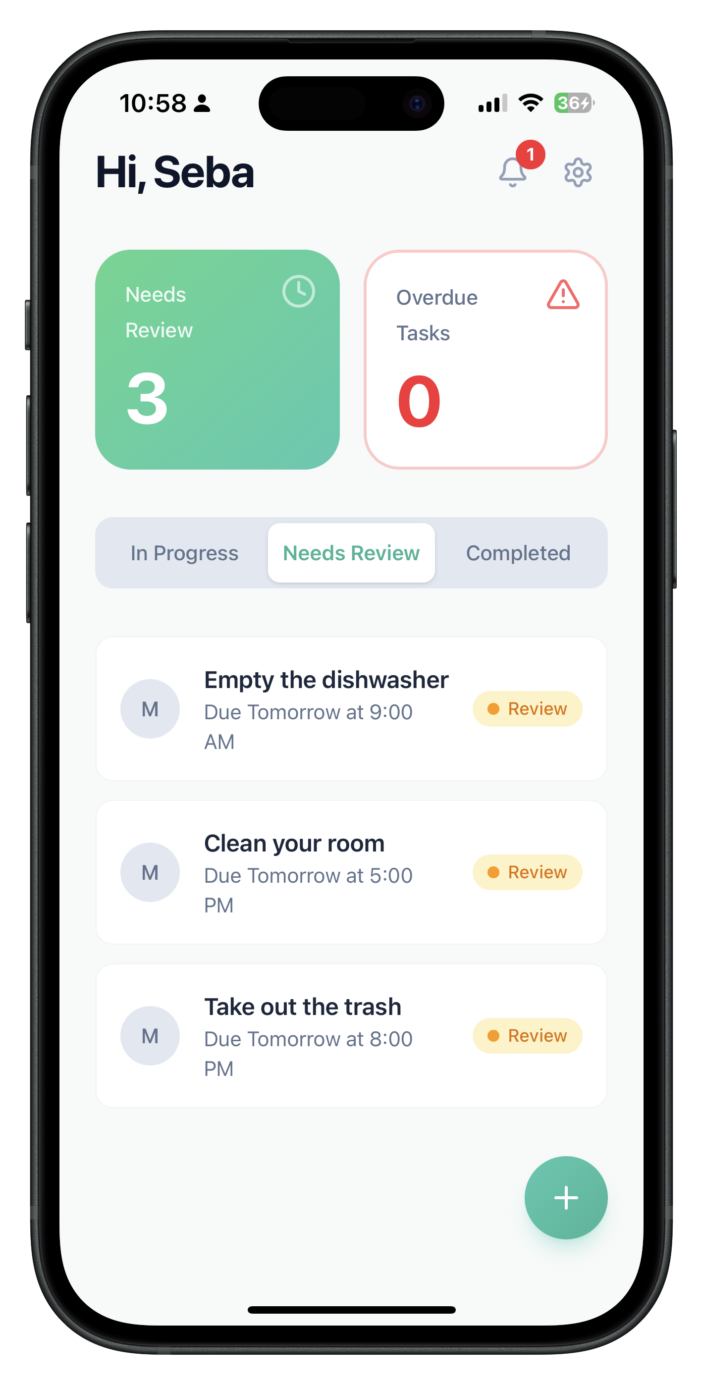 taskr Screen Time controls view